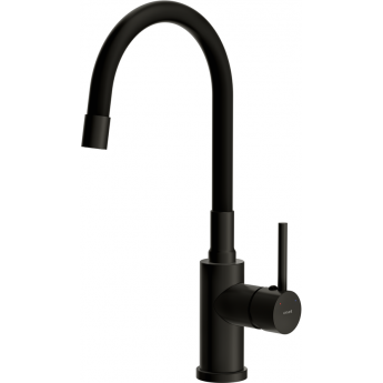 Смеситель CERSANIT для кухни MELAR однорычажный с гибким изливом, черный Смеситель CERSANIT для кухни MELAR однорычажный с гибким изливом, черный