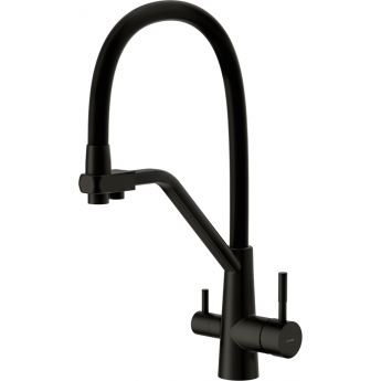 Смеситель CERSANIT для кухни VIVO однорычажный с фильтром с гибким изливом, черный Смеситель CERSANIT для кухни VIVO однорычажный с фильтром с гибким изливом, черный