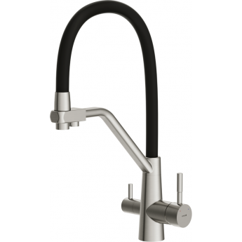 Смеситель CERSANIT для кухни VIVO однорычажный с фильтром с гибким изливом, никель Смеситель CERSANIT для кухни VIVO однорычажный с фильтром с гибким изливом, никель